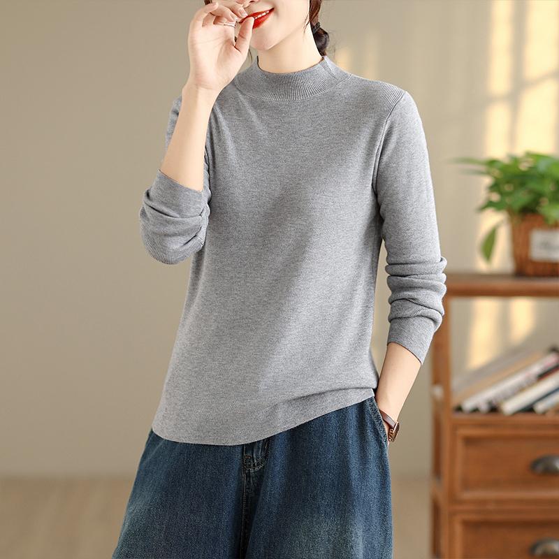 

Dimanaf Осенне-зимний свитер Базовые пуловеры Топы Женский Повседневный Базовый Вязаный One Size