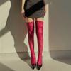 Stylish Long Boot Socks with Full Flower Lace Design for Women Sheer Colorful Fishnet Thigh High Over the Knee Stockings