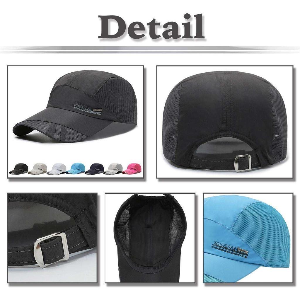 Andningsbar Sportkeps Nätlöpare Keps Enkel CZ765 [Vit Tand] Herr Dam (Mörkgrå)