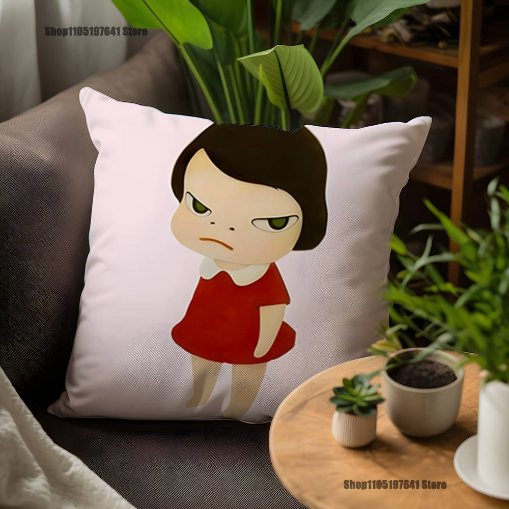 Y-Yoshitomo-ES Nara Pillow Case For Sofa Decor Car Office Room Printing Cushion Cover Decorations and Protector