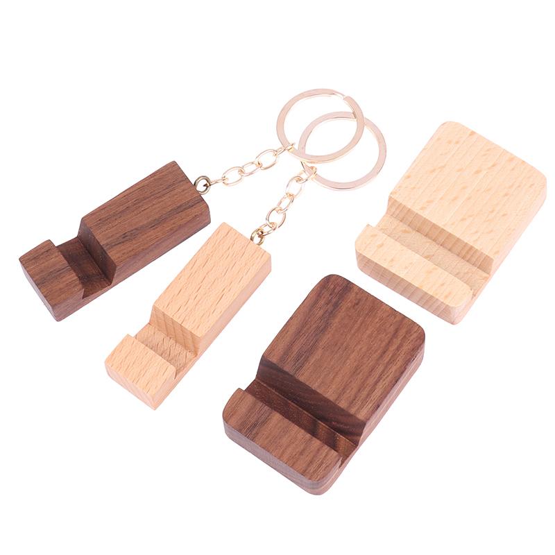 1 Pezzo Semplice Universale Portatile Legno Massello Supporti per Cellulare Portachiavi Supporto da Scrivania Holder Per Telefono Cellulare Accessori per la Casa