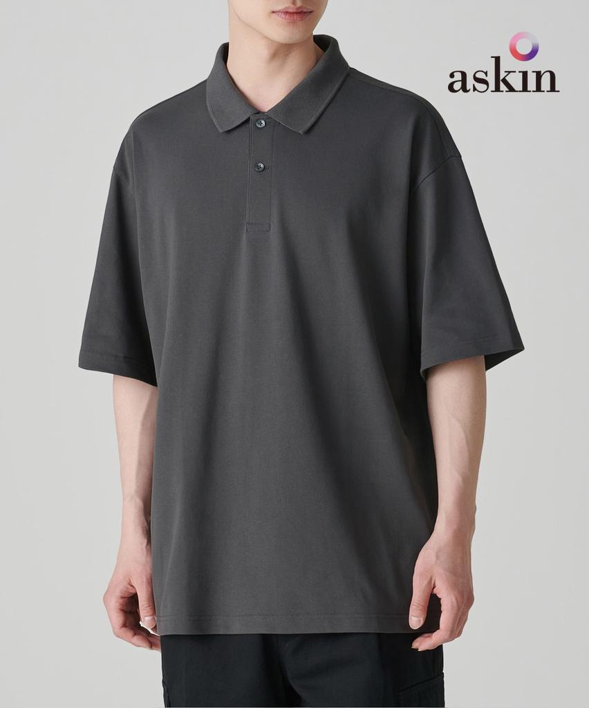 Musinsa Standard [Cooltandard] Oversized Pique Polo Shirt [Gunmetal]