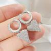 Foxi Jewelry Hot Sale 18K Gold Silver Plated Cubic Zirconia Huggies Hoop Heart Earrings for Women