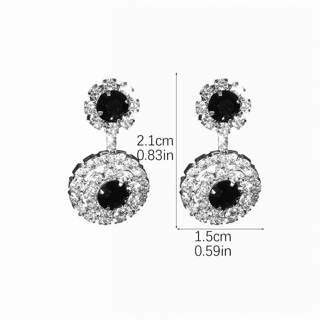 1 Pair Of Fashion Sparkling Full Diamond Snowflake-Shaped Earrings Female Light Luxury Style Fashion Earrings Simple Luxury Female Earrings