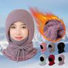 Neck Protection Knitted Hat Windproof Thickened Hooded Cap Fashion Knitted Balaclava Hat  Women