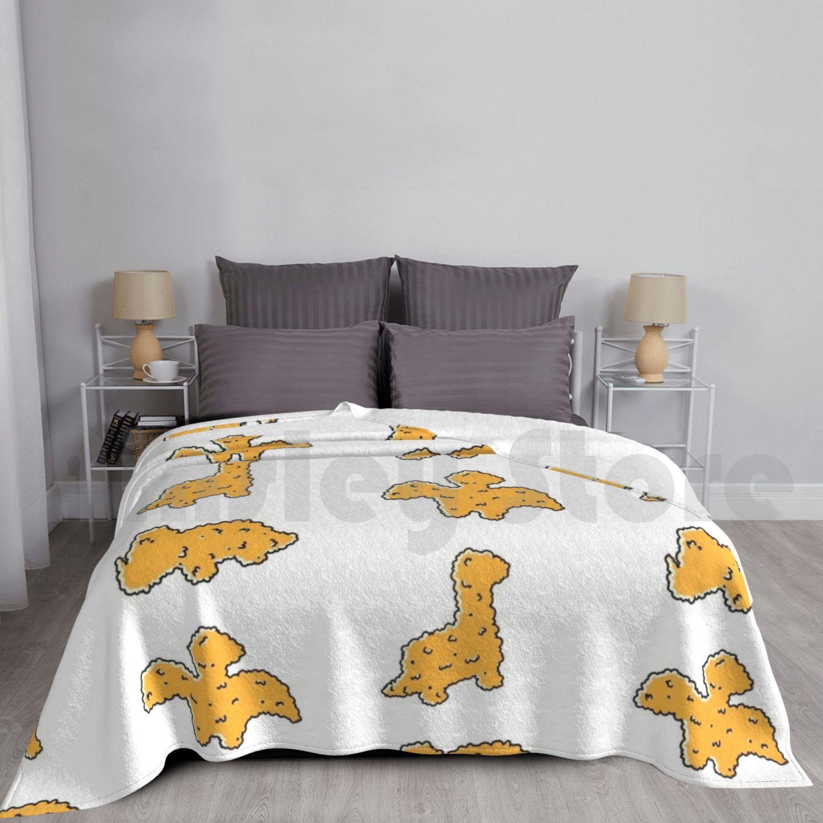 Blanket 3 Piece Dino Nuggets 1238 3 Piece Dino Nuggets Chicken Dinosaurs Dinosaur Cute Size: 75*100cm, Weight: 230 GSM