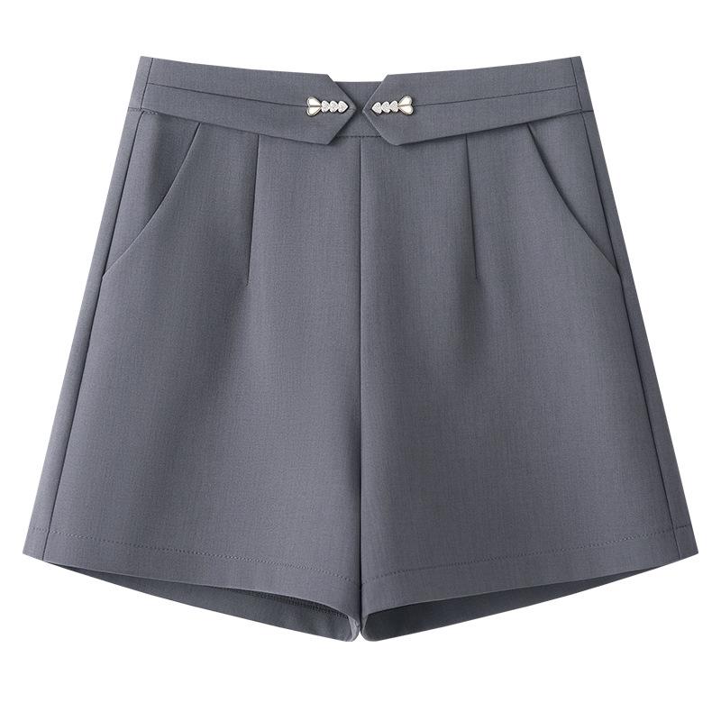 

Women s 2025 Gray High Waist A-Line Wide-Leg Suit Shorts Small сірий колір