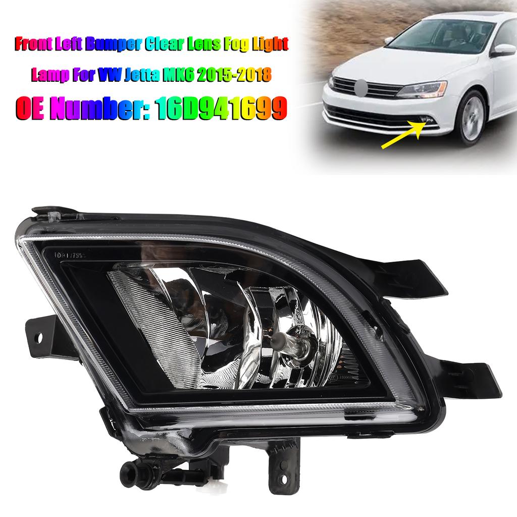 Front Bumper Clear Lens Fog Light Lamp For Volkswagen Volkswagen Jetta 2015-2018