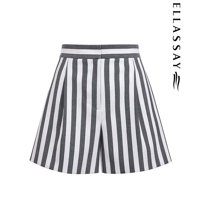 ELLASSAY Women's Vertical Stripe High-Waist Trousers