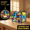 Acrylic Stationery Organizer Stained Glass Style Pen Holder, Unique Desktop Organizer, 3D Creative Gift for Students Embossed Relief Pattern