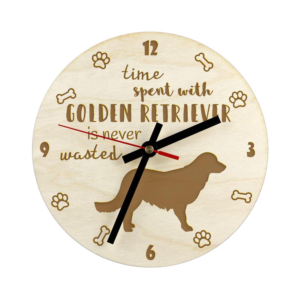 Golden Retriever – Clock with dog, wooden clock with engraving | Art-Dog