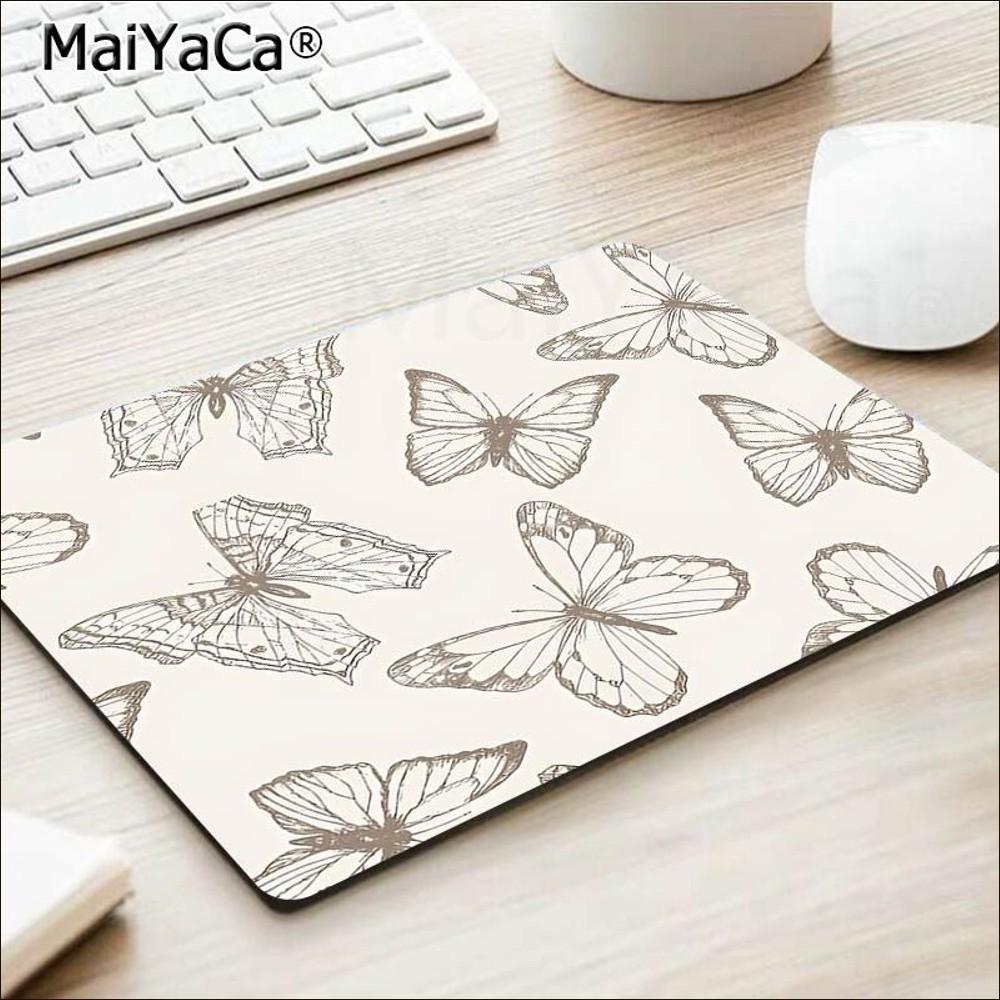Butterfly Mousepad Rubber Small Thickened Mouse Pad Gaming Keyboard Table Mat Office Supplies Room Decor For PC Mouse Carpet