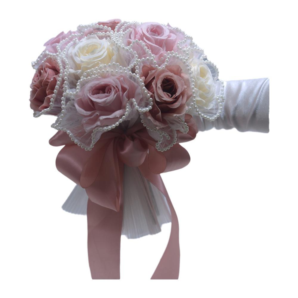 Pearl Wedding Bouquets Romantic Bridal Bouquets Artificial Hand Bouquet  Wedding Accessories