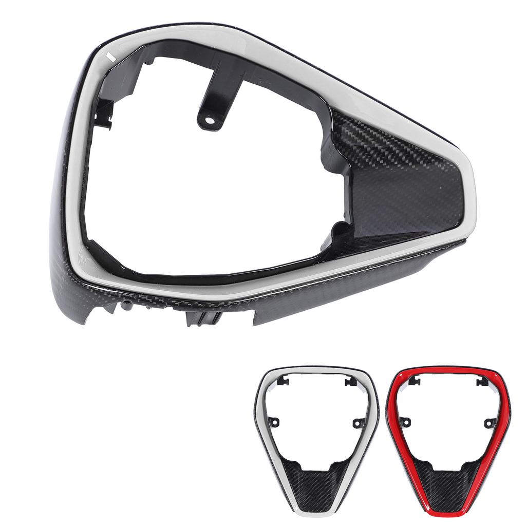 Carbon Fiber Steering Wheel Center Frame Cover Interior Car Steering Wheel Panel Moulding Trim for C