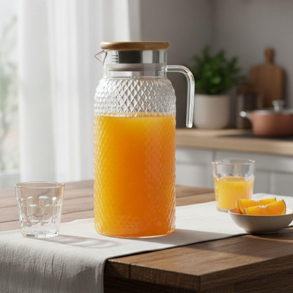 Large Capacity Cold Water Pitcher V-shaped Diversion Port Cold Water Kettle Drinks Pot  Fridge