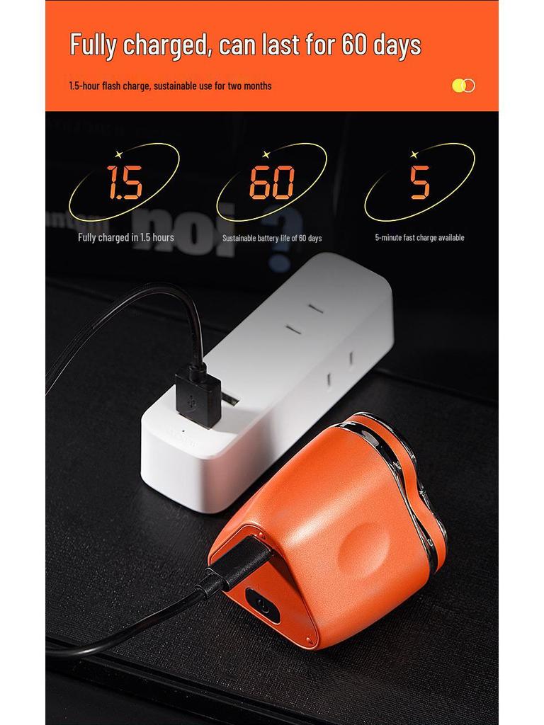 730 Mini USB Rotary Three-Blade Head for Electric Shaver