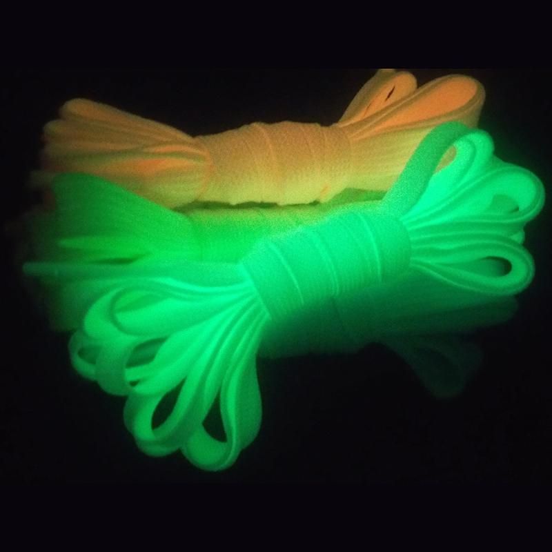 1Pair 120Cm Fluorescent Shoelace Luminous Shoelaces Flat Sneakers Canvas Shoe Laces Glow In The Dark Night Color