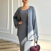 2025 European & American Women's French Fashion Elegant Knitted Cardigan Set Dress