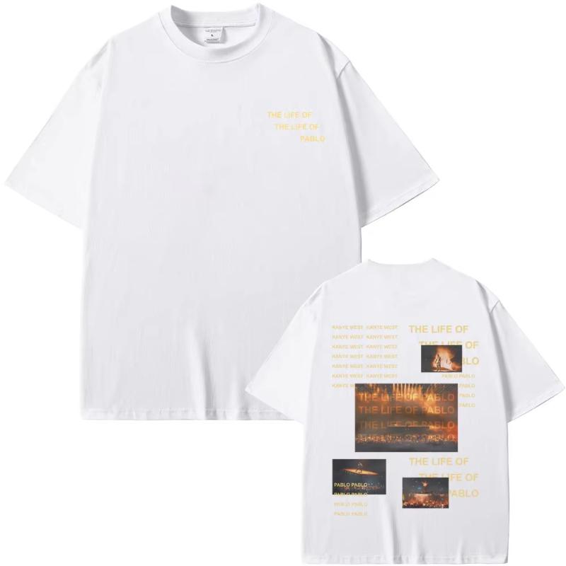 Best Famous Rapper Kanye West The Life of Pablo Graphic Tshirt Unisex Hip Hop Fashion Vintage Tshirts Unisex Loose Oversized T Shirt