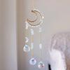 Crystals Suncatcher, Hanging Moon Sun Catcher with Glass Prisms for Windows, Healing Crystal Decor for Home, Gift for Christmas Birthday Valentine