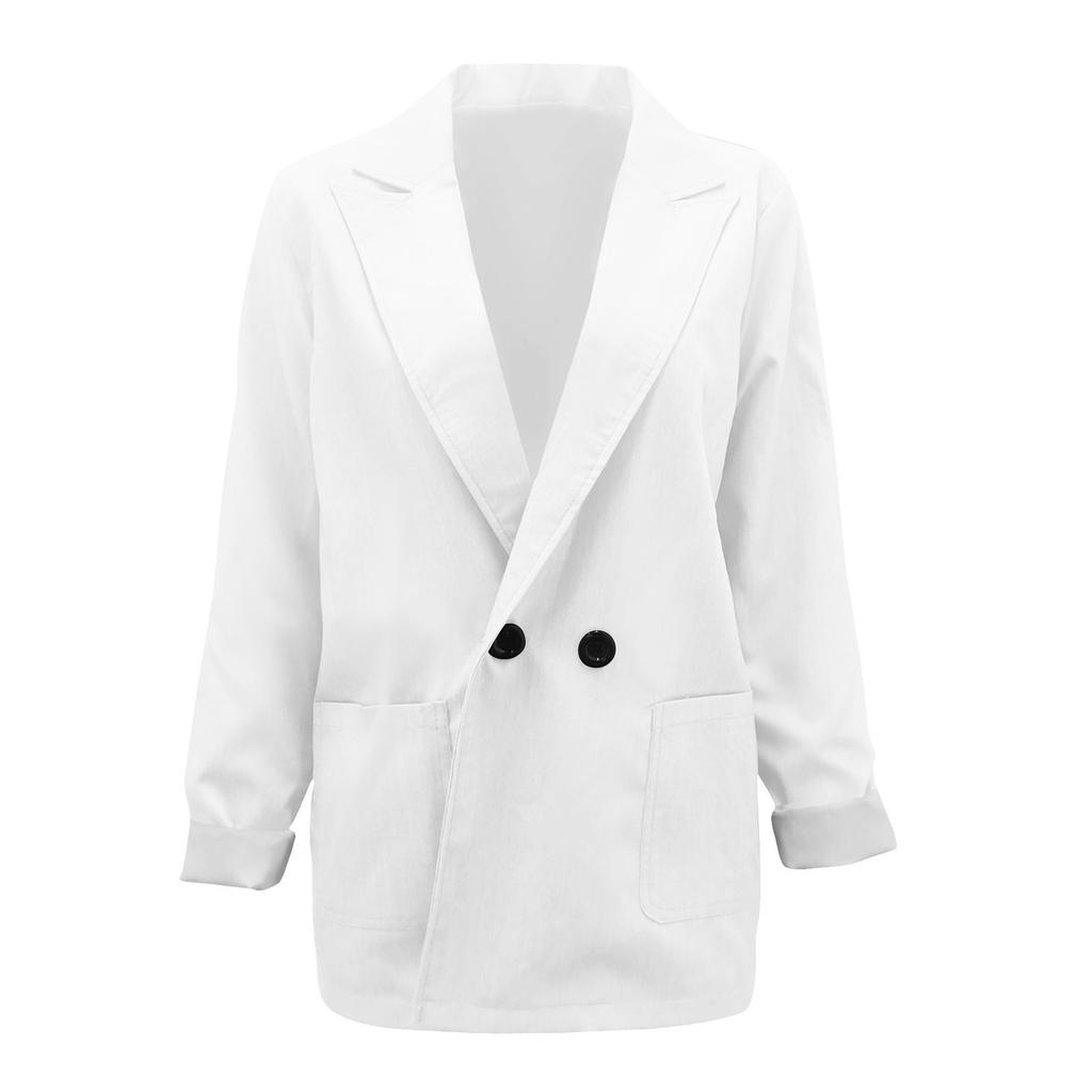 Women's Color Casual Long Sleeve Cardigan Pocket Casual Jacket Suit Jacket