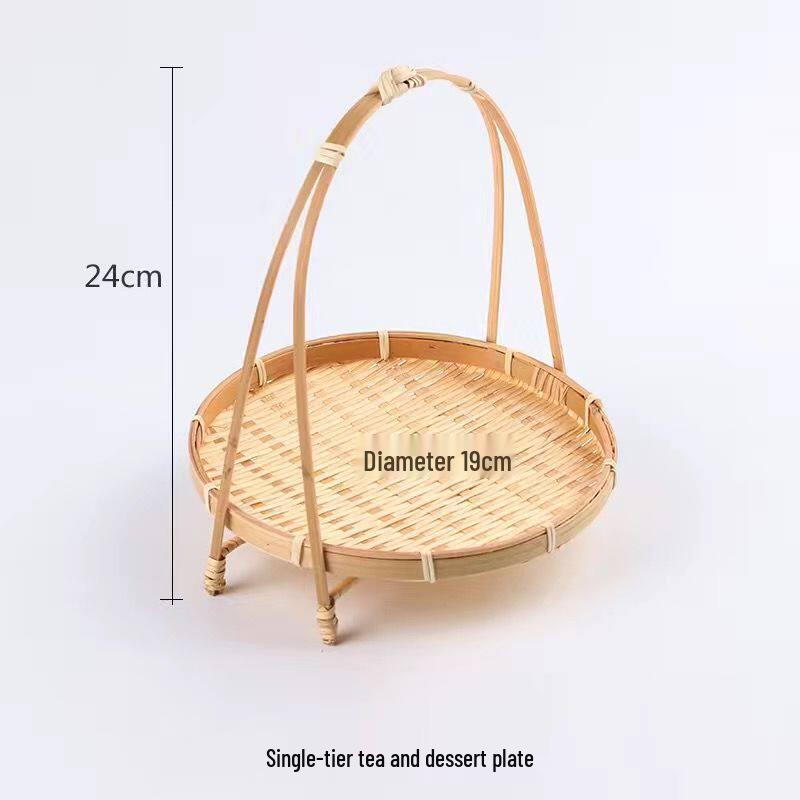 Handmade Chinese Bamboo Tea Pastry Basket
