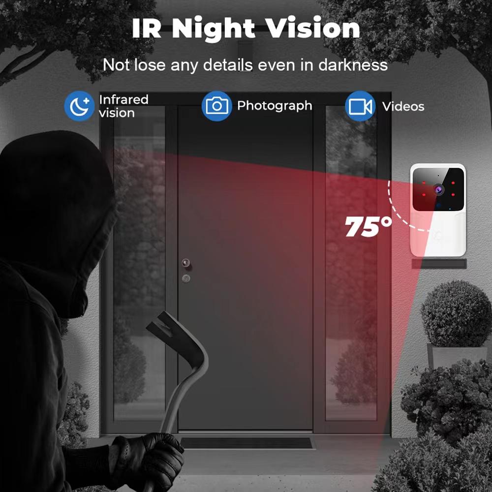 WiFi Video Wireless HD Bell Home Intercom System Phone Door Viewer Night Vision Security Doorbell Camera