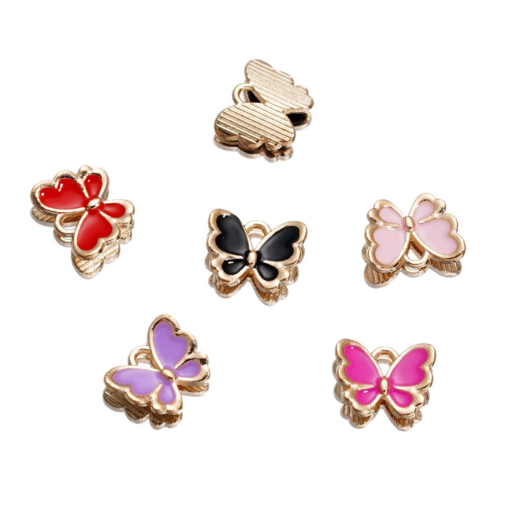 4Pcs/Lot 4 Styles Alloy Metal Drop Oil Butterfly Charms Animal Pendant For DIY Bracelet Necklace Jewelry Making Accessories