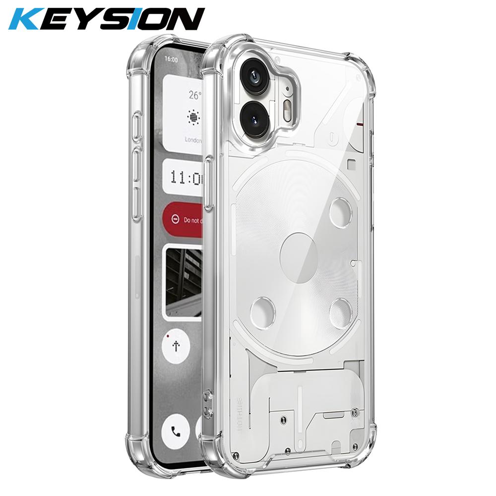 

KEYSION Four-Corners Shockproof Transparent Case for Nothing Phone 2 1 Soft TPU+PC Clear Phone Back Cover for Nothing Phone 1 2 for Nothing Phone 1 чистий