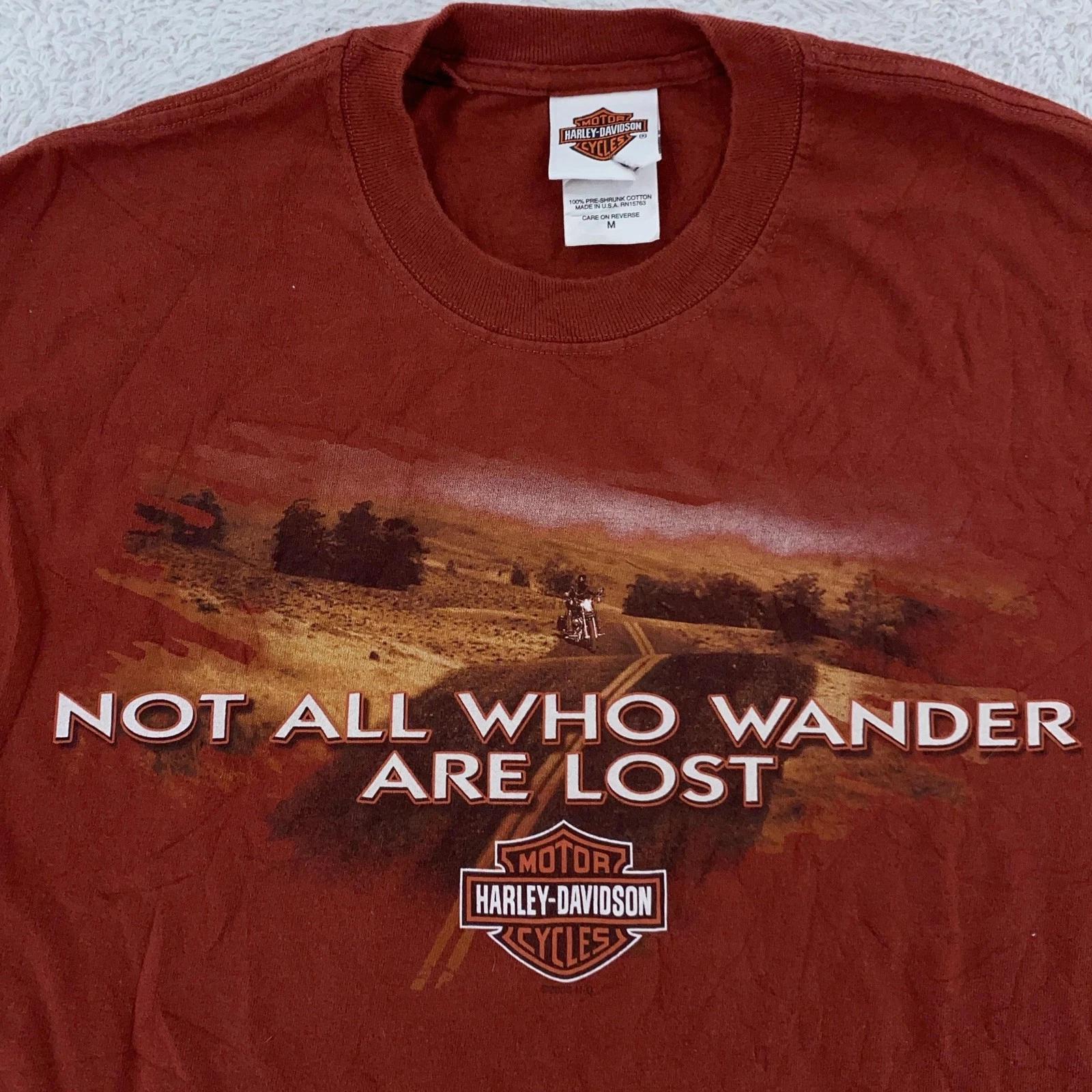 

Vtg Harley-Davidson T-Shirt S Not All Who Wander Are Lost Ellington Connecticut 4XL