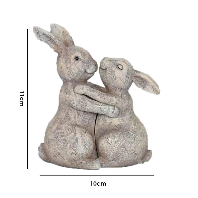 

День святого Валентина Статуэтка пары животных Изделия из смолы Украшение для сада 11x10x5cm