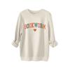 Womens Thick Fleece-Lined Casual Oversized Hoodie Sweatshirt - Solid Color Long Sleeve Round Neck Streetwear Style