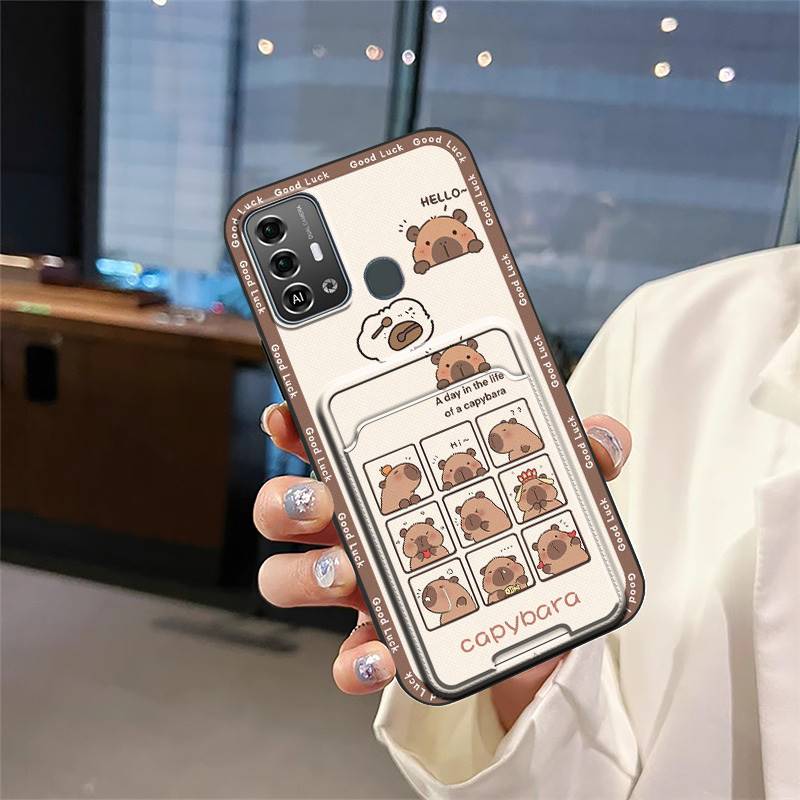 Anti-knock Cute Phone Case For ZTE Blade A53 Pro Full Wrap Card Sleeve Soft Case Durable Dirt-resistant Cartoon Cover