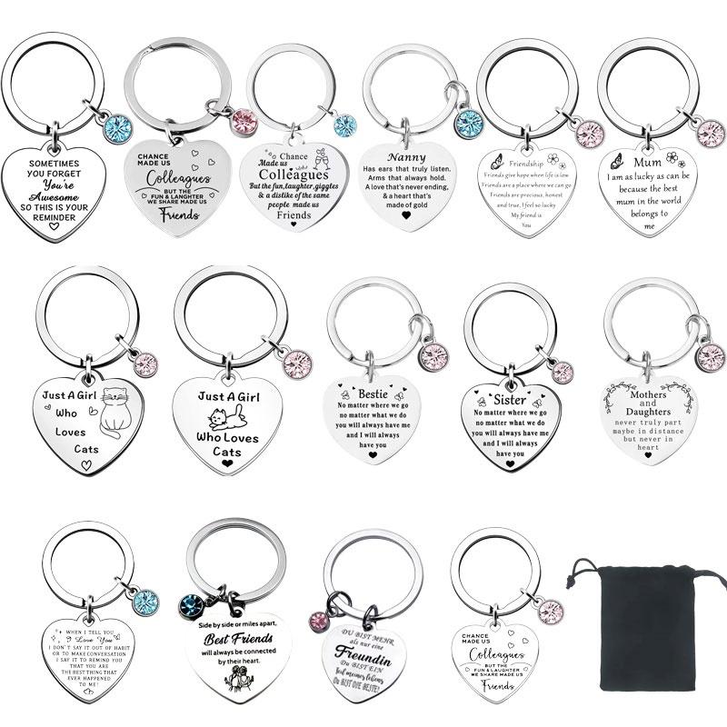 Keychain Steel Stainless Keyring Christmas Friendship Gifts Backpack Pendant