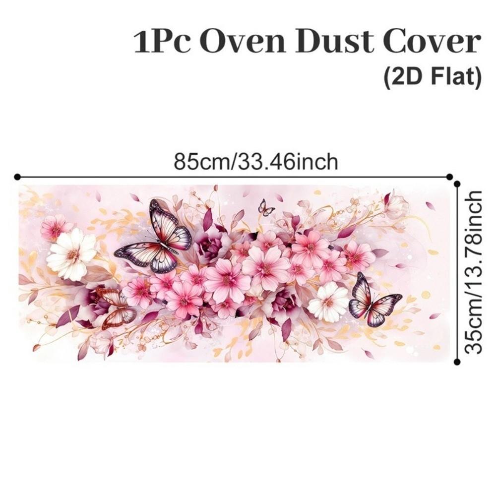 85x35cm Microwave Oven Dust Cover Washable Oil Proof Waterproof Protective Cover Polyester Fabric Microwave Dust Cover