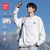 MINISO Men's Cotton Long-Sleeve Crew Neck Heavyweight T-Shirt