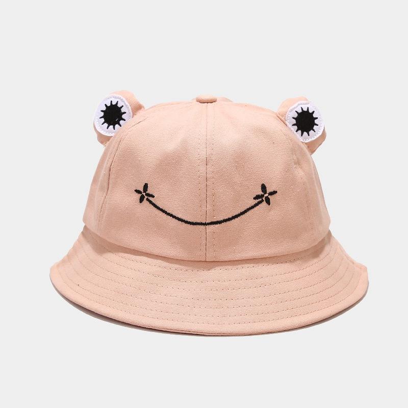 Cartoon Frog Plush Cotton Linen Bucket Hat Korean Fashion Soft Girl Student Couple Sun Hat Four Seasons