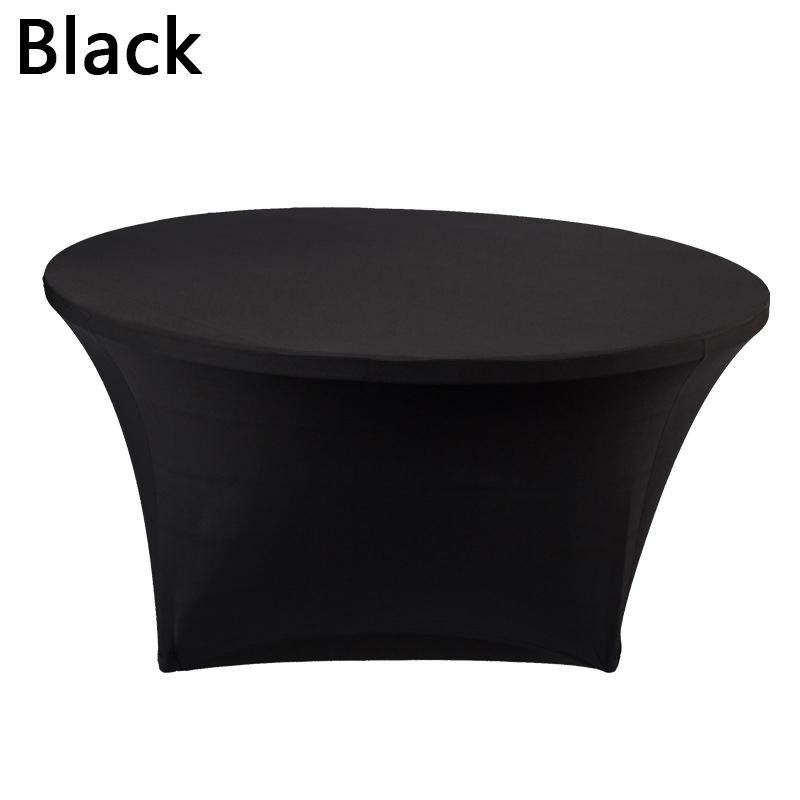 1PC Table Cover Solid Color Table Mat Round Tablecloth Elastic For Cocktail table Party Supplies
