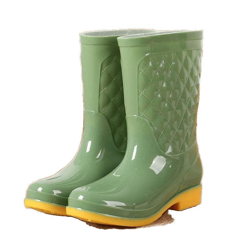 New thickened waterproof shoes household laundry rain boots women's non-slip rain shoes treading overshoes wear-resistant car wash high rubber shoes