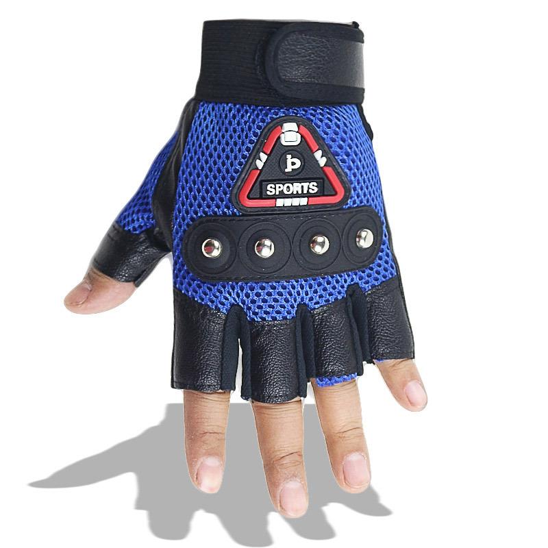 Half-finger Leather Gloves, Tactical Gloves, Men's Four-nail Design, Finger-exposed Touch Screen, Autumn and Winter Cycling, Driving Halfway