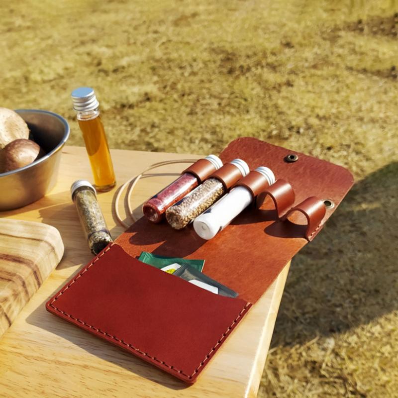 Travel Spice Kit Storage Bag With Spice Jars Hiking Spices Set Mini Condiment Bottle Seasoning Bottle For Car Oil Pouch Spice