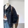 Short Denim Jacket Work Style Spring Fall Casual Pocket Thin Blouse