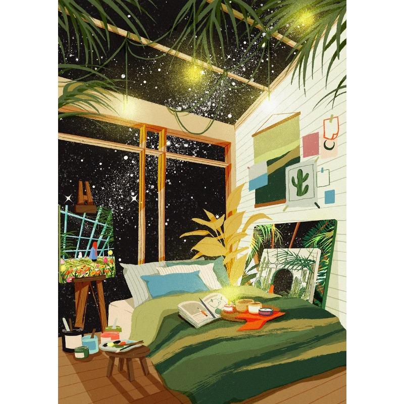 

Bohemian Minimalist Character And Plant Leisure Posters Prints Canvas Painting Wall Art Picture Living Room Bathroom Home Decor 21cm×30cm NoFrame