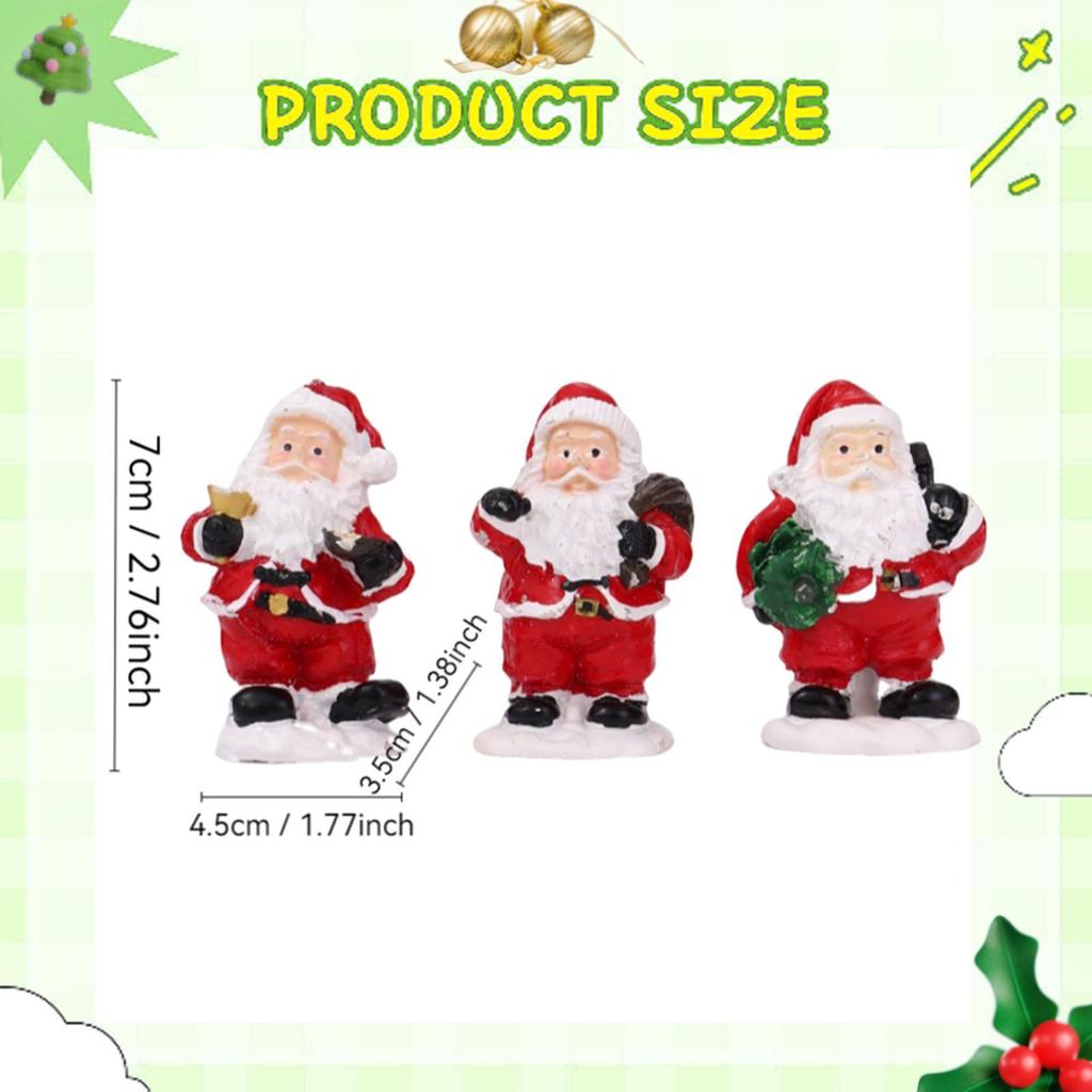 3 Pieces Christmas Miniature Figurine with Gift Bag Xmas Sculpture Christmas Decoration for Indoor Outdoor Bedroom Farmhouse