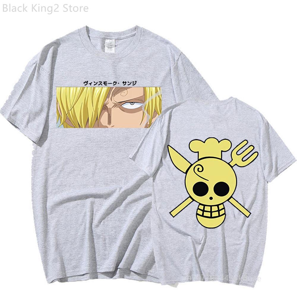 Sanji Anime T Shirt Men's Harajuku Fashion T-Shirt Short Sleeve Cotton Loose Unisex Top Men Clothing Manga Streetwear