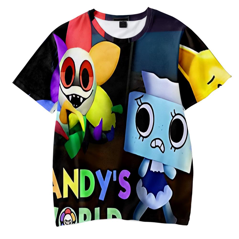 Dandy's World Anime Tričko Krátký rukáv Ležérní Nové Dámské Pánské Cosplay Kostým Módní Barevné Potisk Pohodlné Tričko