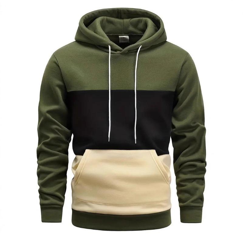 Herren-Sweatshirt Herbst und Winter Neuer Trend Vielseitig Lässig Kontrastfarbe Kapuzenpullover