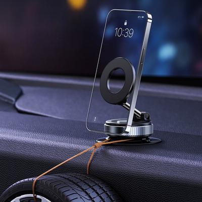 1 szt. Magnetyczny uchwyt samochodowy na telefon ze stopu cynku - Składany, Regulowany o 360° wspornik próżniowy z regulacją wielokątną, Uchwyt samochodowy na telefon