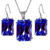 1pcs Necklace And Earrings Set, New Fashion Creative Personality Versatile Earrings Necklace Set, Women Clavicle Chain Crystal Pendant Jewelry Gift