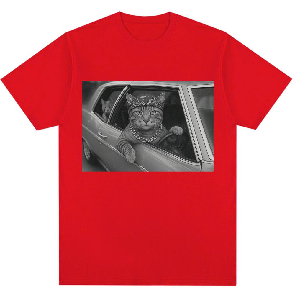 Camiseta Vintage Divertida De Gato Gang Meme Para Mujercamiseta Fresca a La Modacamisetas Informales De Verano De Gran Tamaño